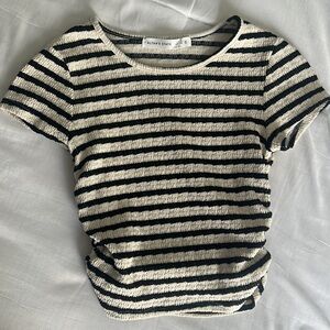 Cream/Black Stripe Top